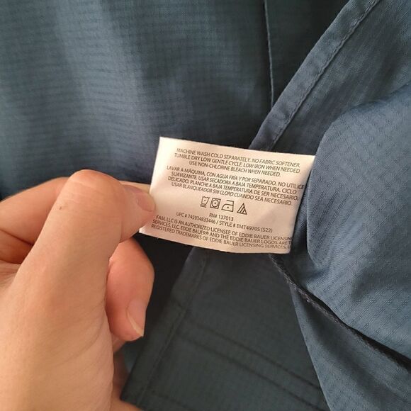 Eddie Bauer Dark Teal Short Sleeve Button Down Shirt XXL Vented Fishing - Picture 7 of 9